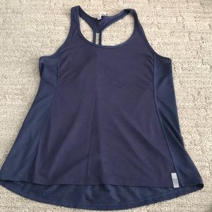 UA grey/blue yoga tank, size M